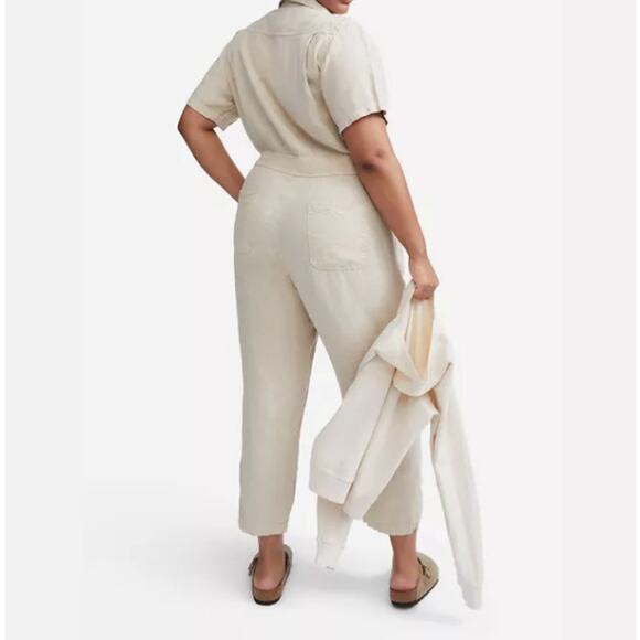 NEW Mate the Label Linen Short Sleeve Jumpsuit Classic Utility Size Small - Picture 5 of 10